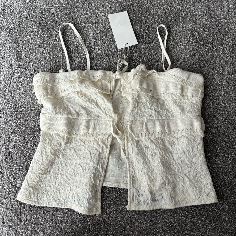 Zara Knit Embroidered Top